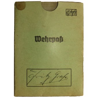 Wehrpaß Wehrmacht, ensimmäinen sivu on unohdettu.. Espenlaub militaria